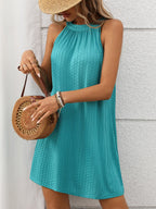 Sophie Paris | Robe Mini Texturée à Col Grec avec Coupe Élégante