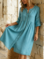 Robe midi en lin premium