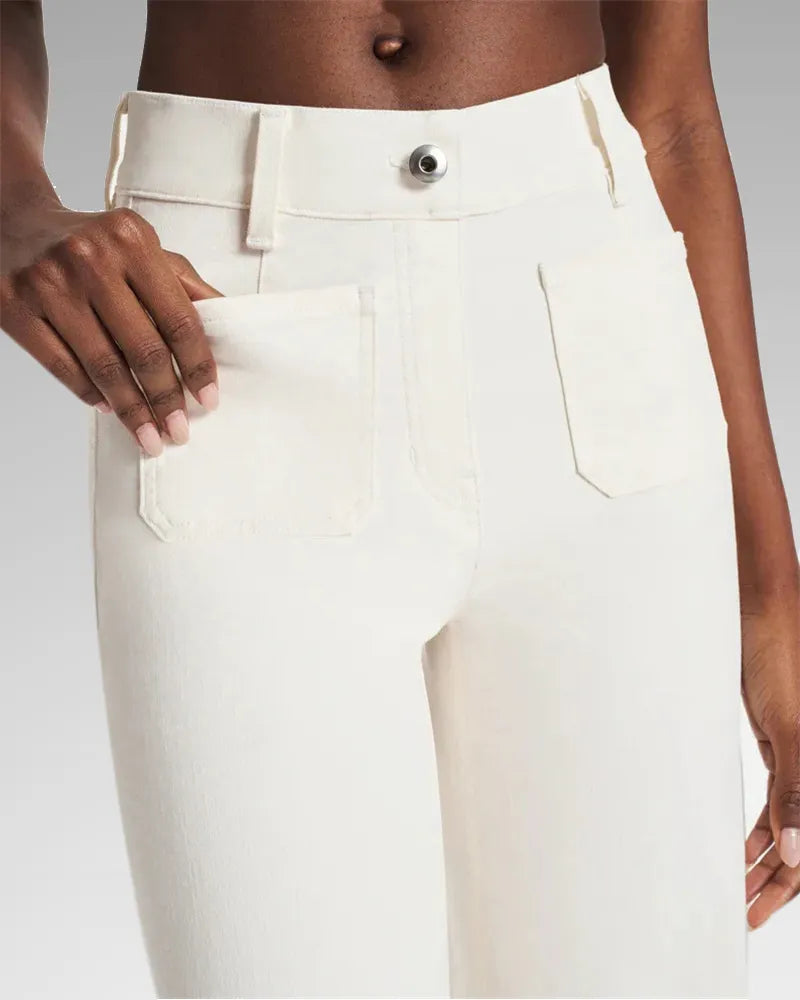 Jean chic taille haute à jambes larges