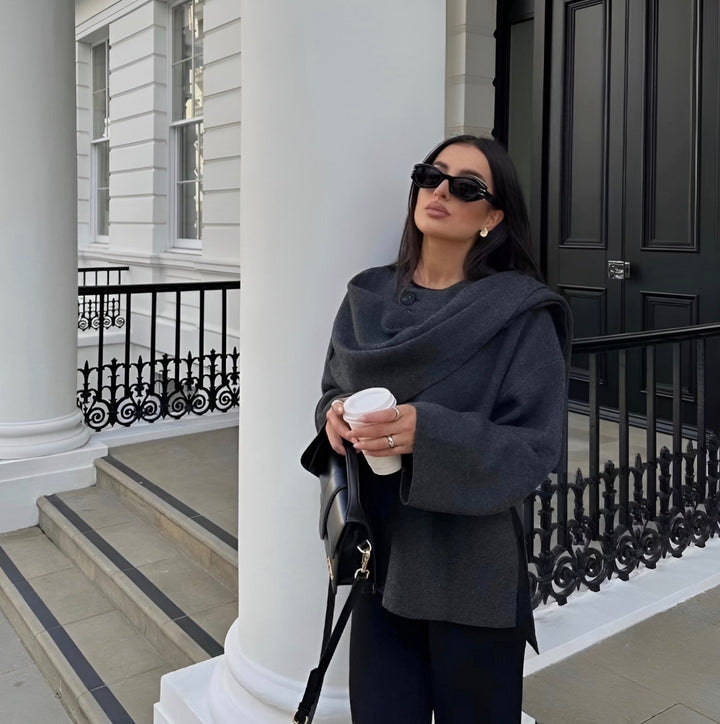 Manteau d'hiver superposé et confortable pour femmes