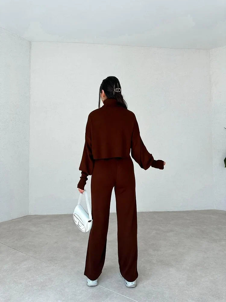 Ensemble de gants en maille col roulé confortable