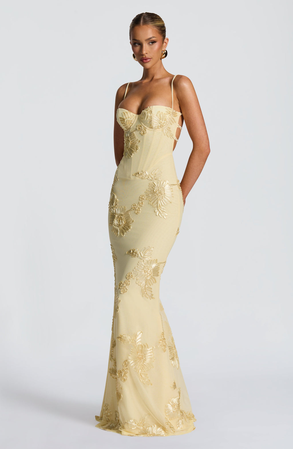 Robe maxi en velours pour femme