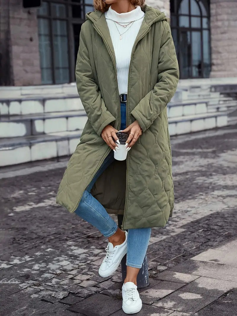 Manteau matelassé en coton confortable avec capuche et manches longues