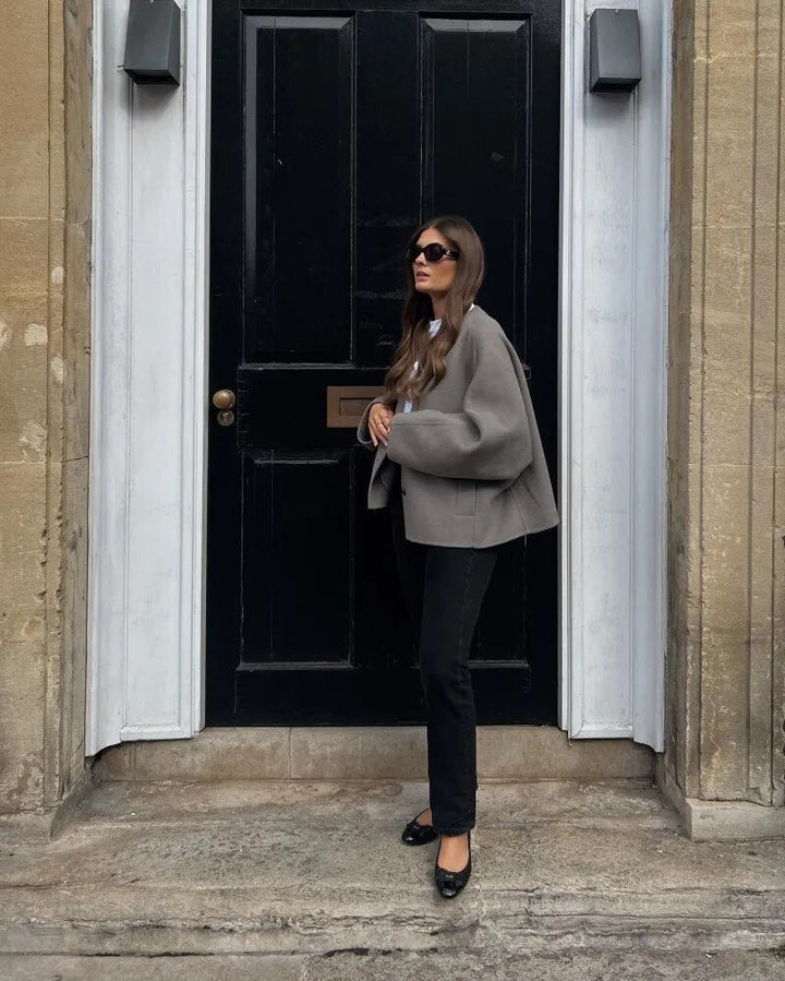 Manteau d'hiver douillet en mélange de laine