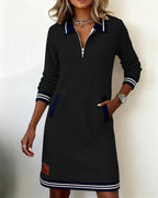 Robe en maille sportive avec col zippé