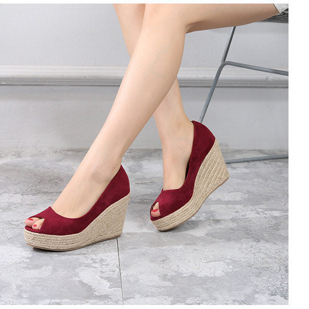 Espadrilles compensées en daim