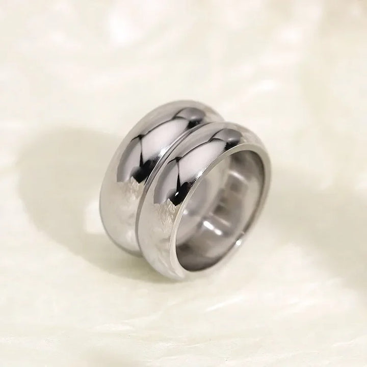 Pauline Laurent® | Bague épaisse double anneau en acier inoxydable