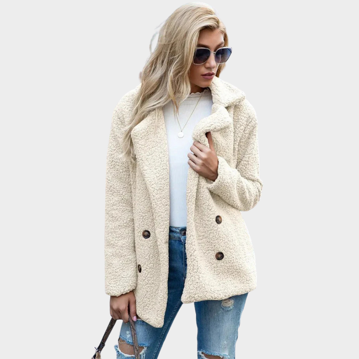 Manteau Teddy confortable à col pour un style hivernal chic