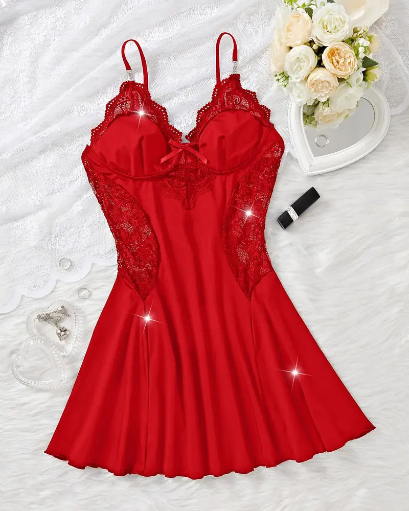 Nuisette Sexy en Satin avec Bretelles