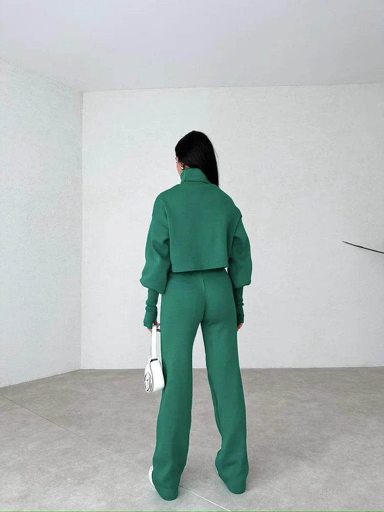 Ensemble de gants en maille col roulé confortable