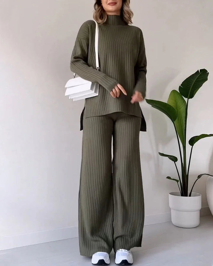 Ensemble Deux Pièces Chic avec Fente pour un Style Décontracté et Sans Effort