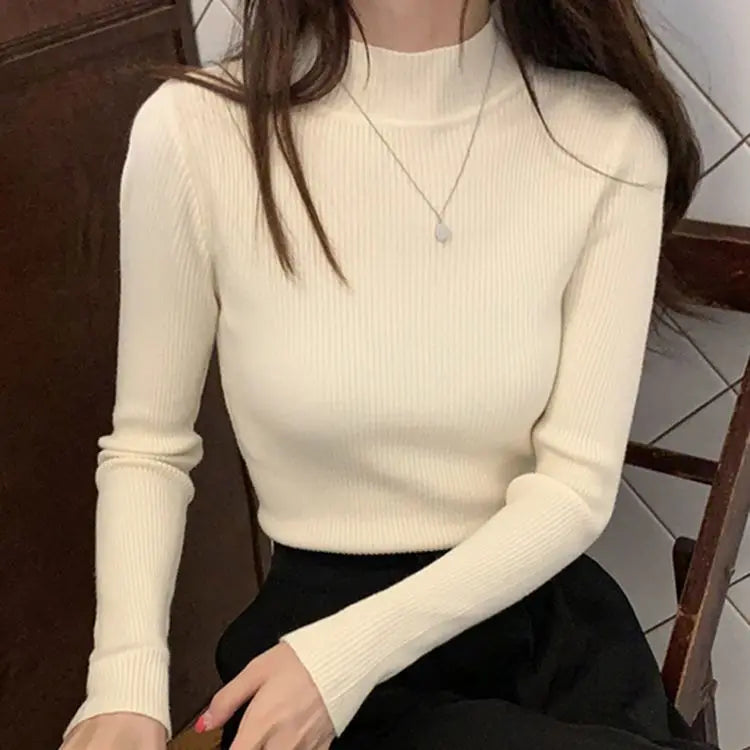 Pull en laine côtelée confortable pour femmes