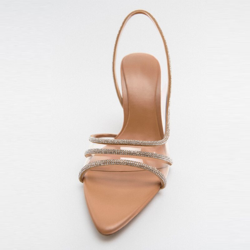 Sandales à talons hauts pour femmes avec bride arrière et bout pointu