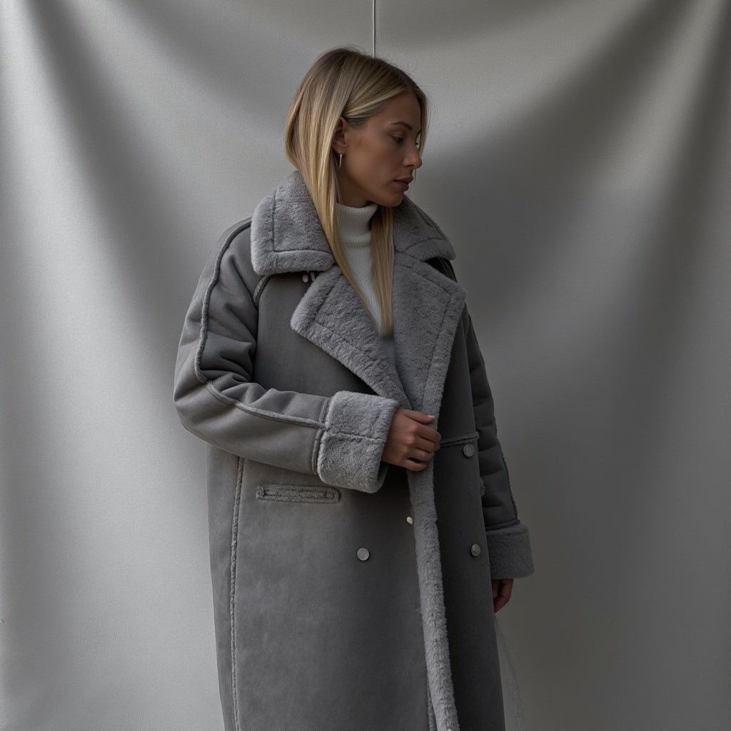 Manteau d'hiver élégant en daim