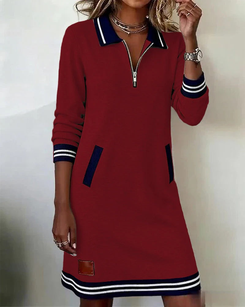 Robe en maille sportive avec col zippé