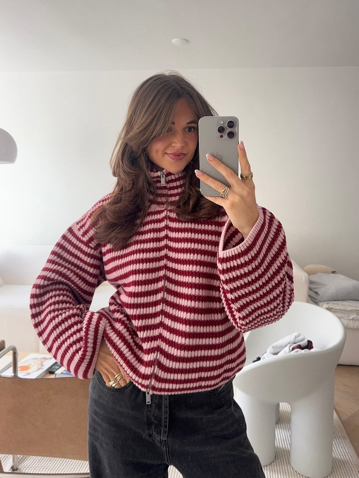 Veste zippée de luxe en laine cachemire