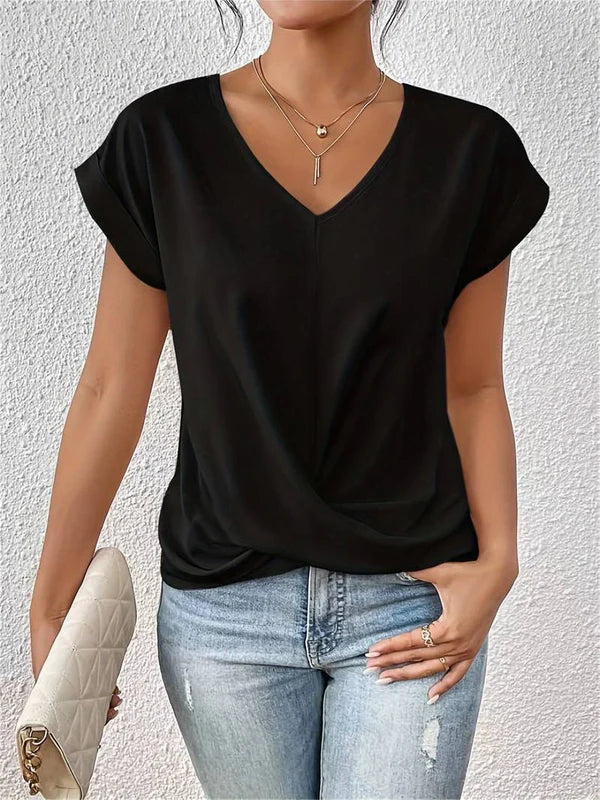 T-shirt d'été femme confortable en tissu respirant, style intemporel