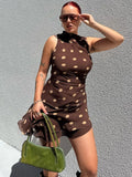 Sophie Paris | Robe asymétrique à pois sans manches