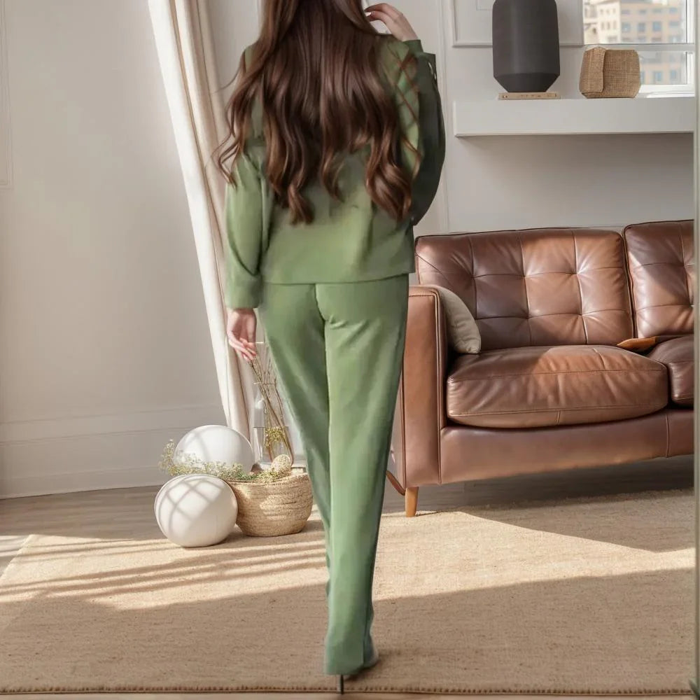 Ensemble Sweatshirt Doux avec Légère Brillance