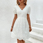 Sophie Paris | Mini-robe dos nu à manches bouffantes et col en V