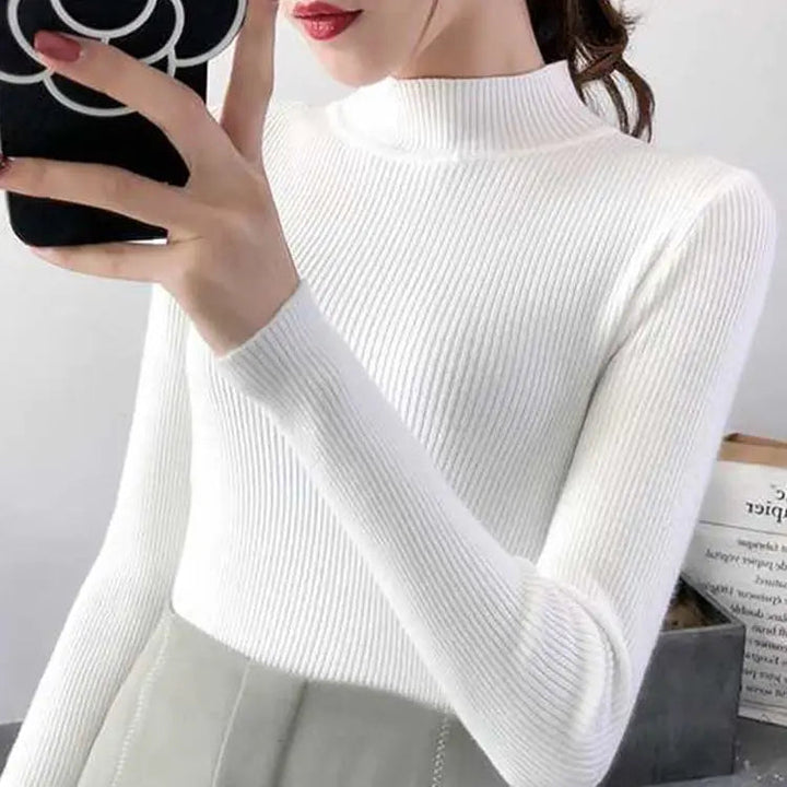 Pull en laine côtelée confortable pour femmes