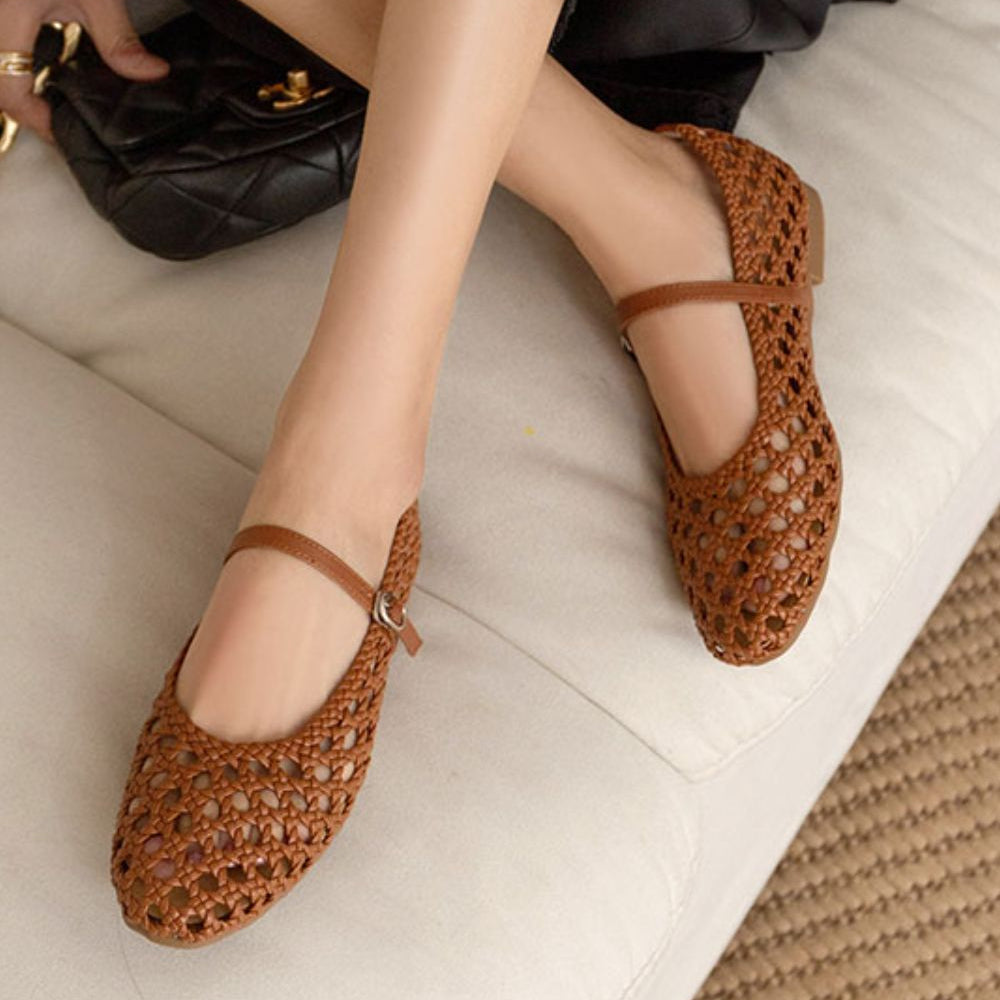 Ballerines en maille tissée pour femmes