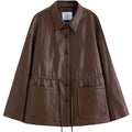 Veste en cuir oversize pour femme