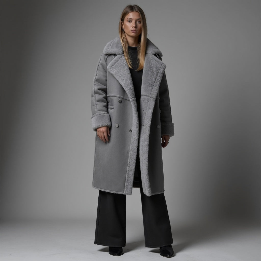 Manteau d'hiver élégant en daim