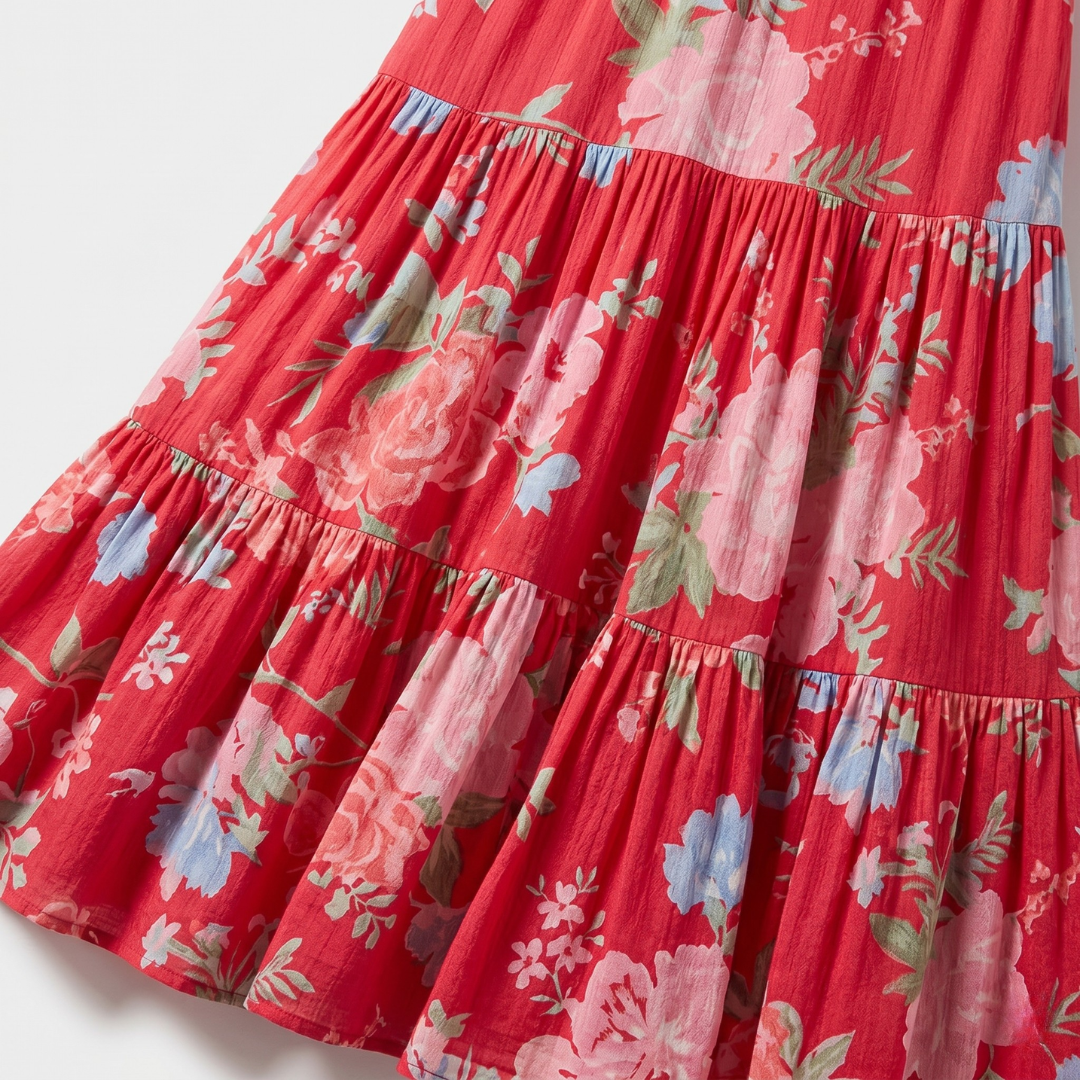Minelda - Robe élégante à col en V avec motif floral