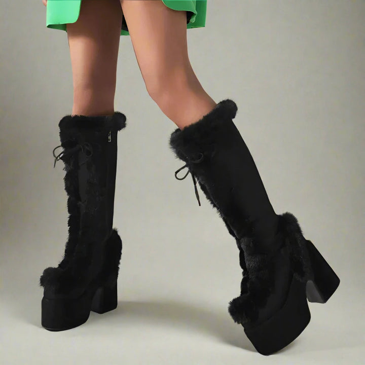 Bottes à plateforme épaisses et confortables pour le style hivernal