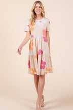 Sophie Paris | Robe à volants Bombom Floral avec col rond