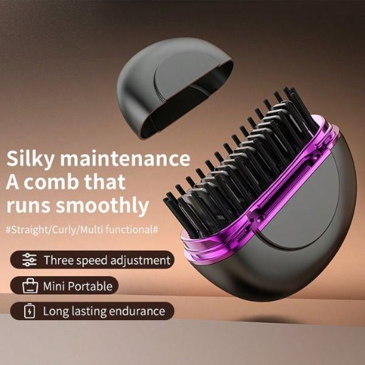 Brosse lissante portable pour cheveux et barbe avec chaleur réglable