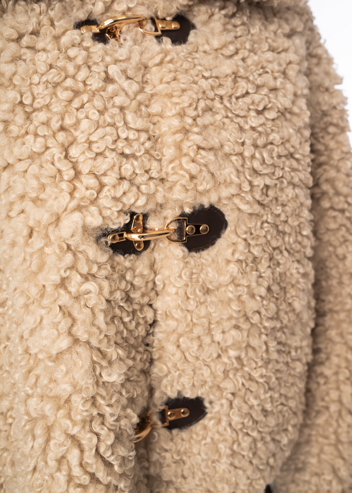 Veste Douillette en Peau de Mouton Bouclée