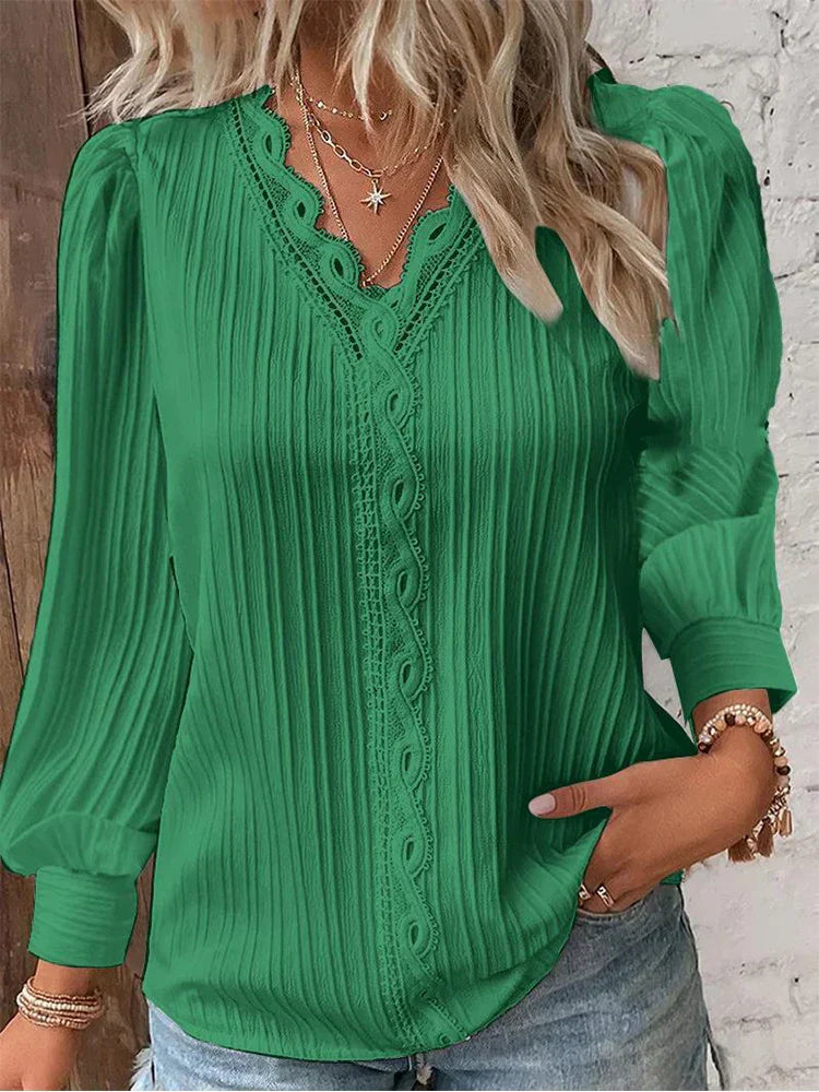 Blouse en dentelle de mousseline pour femmes