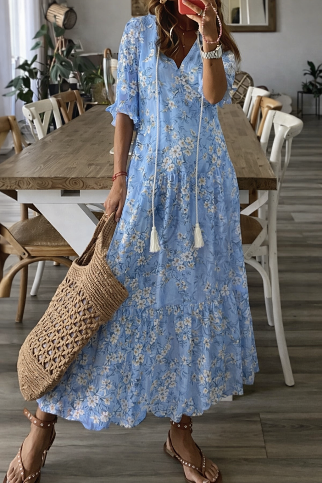Robe Maxi sans manches pour femme avec jupe en tulle