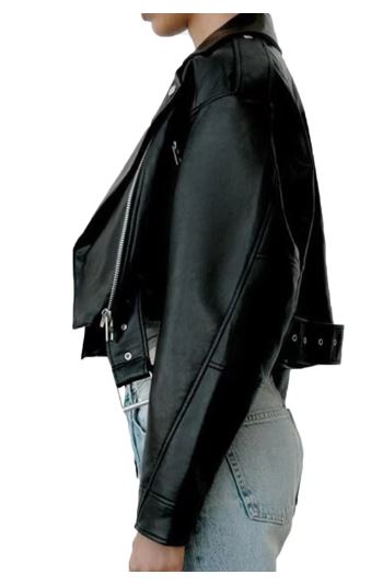 Veste Moto Biker en Cuir Noir Classique
