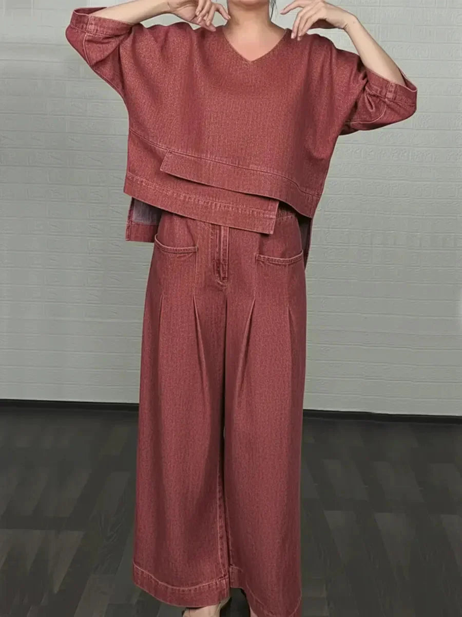 Ensemble décontracté en jean deux pièces