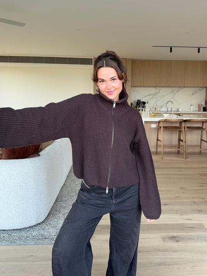 Veste zippée de luxe en laine cachemire