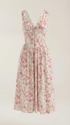 Robe mi-longue d'été corset pour femme