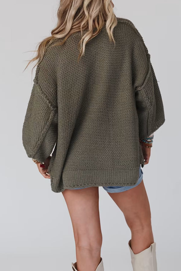 Pull en maille confortable à col rond pour la chaleur quotidienne