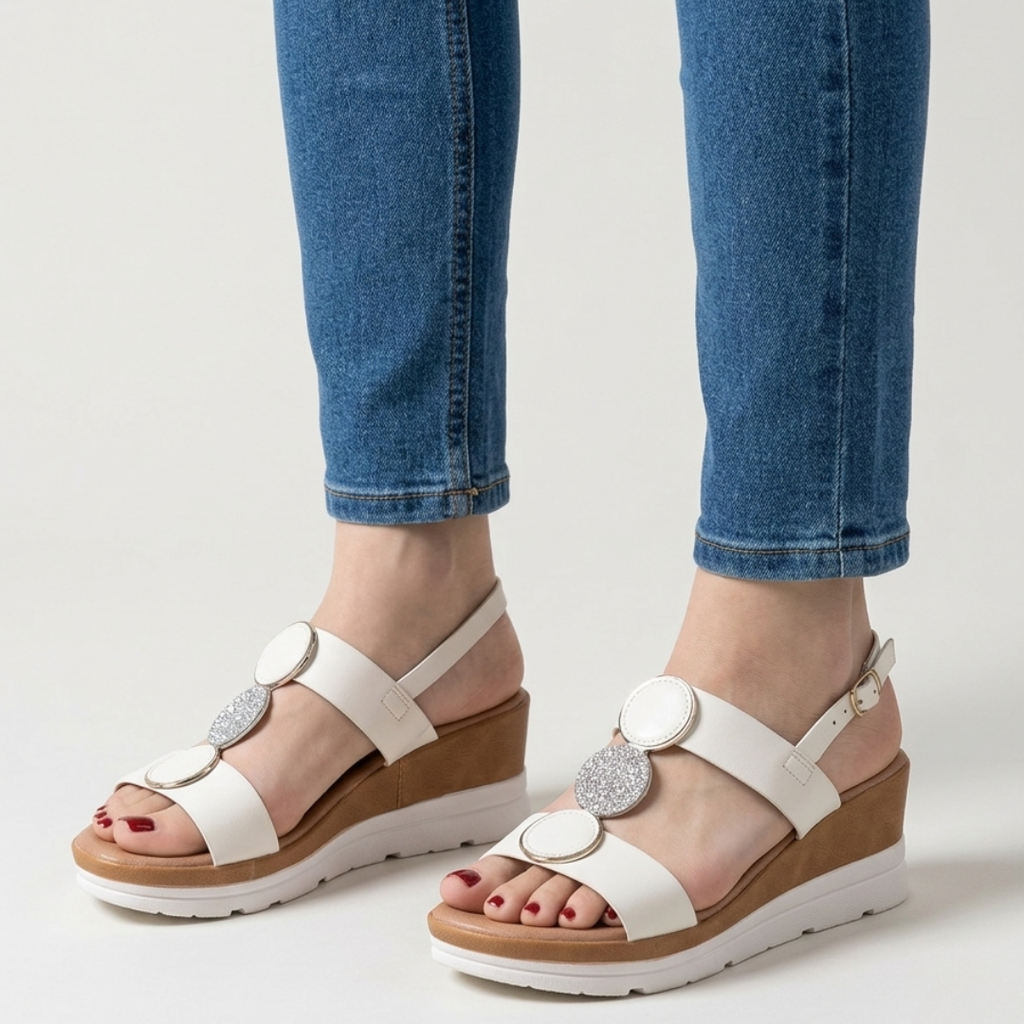 Sandale confortable à talon compensé élégant pour femmes