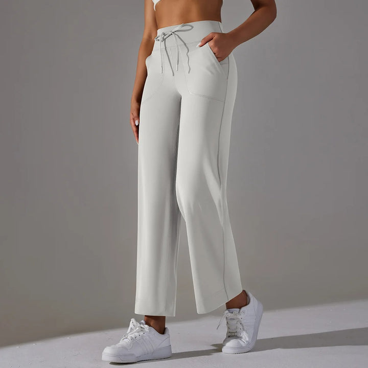 Léa Blanchet® | Pantalon large taille haute avec cordon