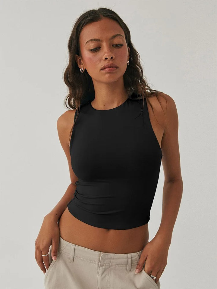 Léa Blanchet® | Basic Ärmelloses Cropped Top