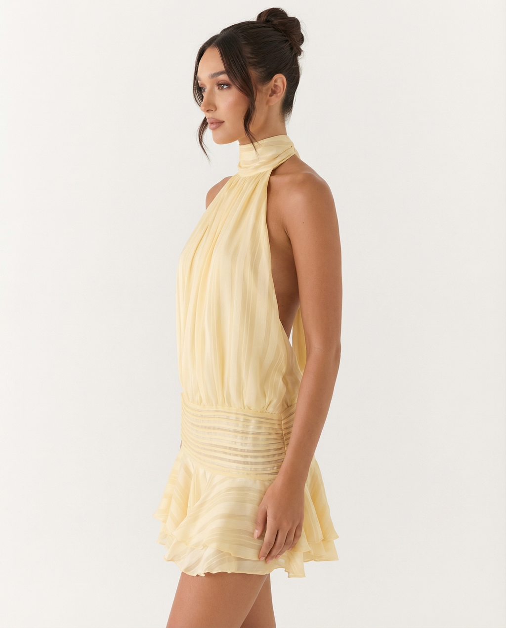 Robe Mini Sexy Froncée Amoura