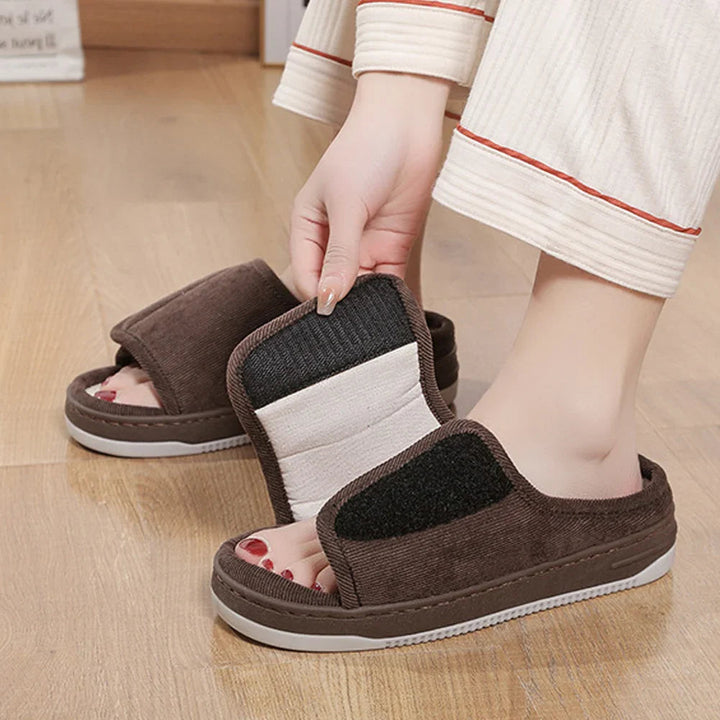 Chaussons confortables en mousse à mémoire de forme pour soulagement de la douleur et confort tout au long de la journée