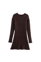 Robe courte à manches longues en mélange de coton