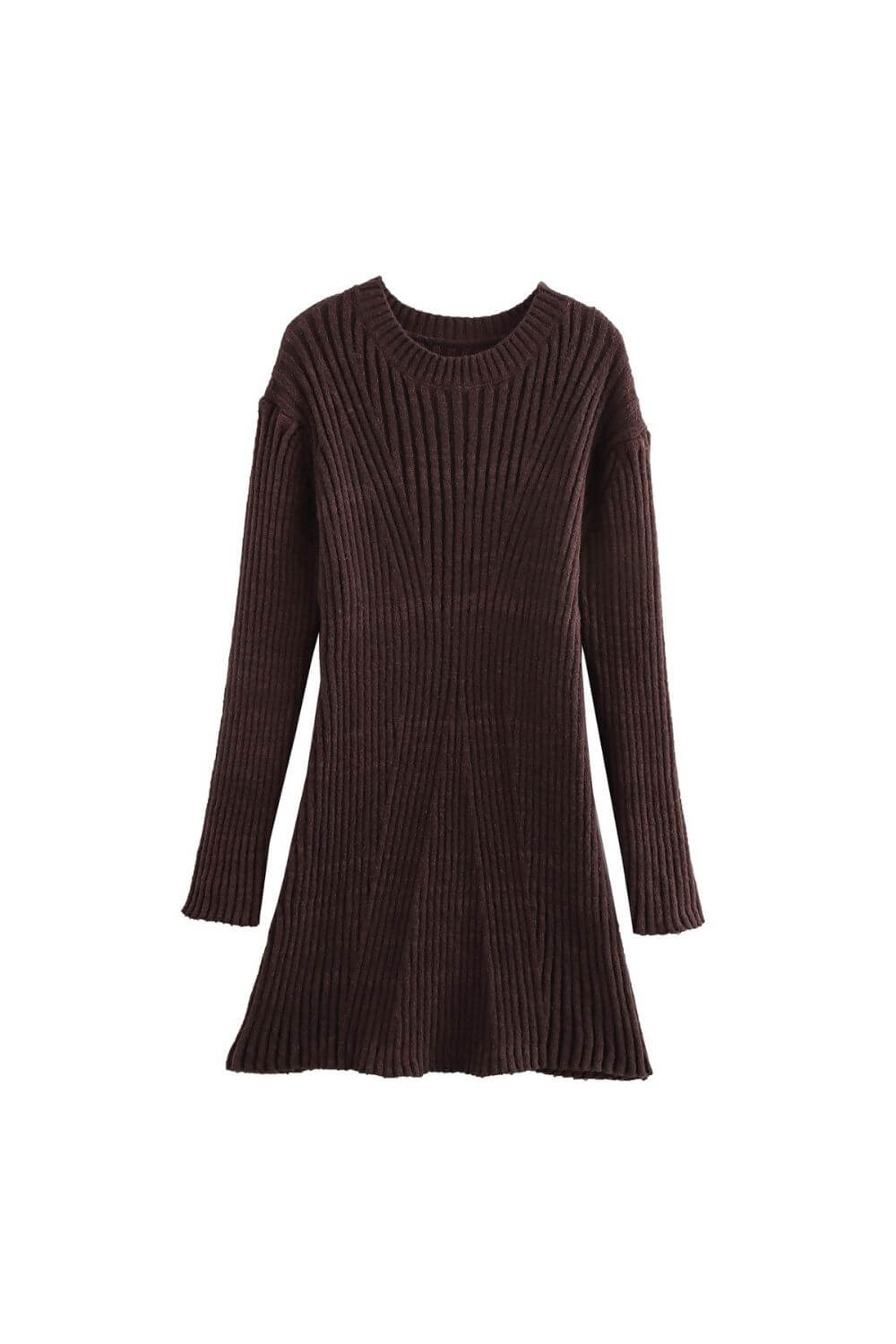 Robe courte à manches longues en mélange de coton
