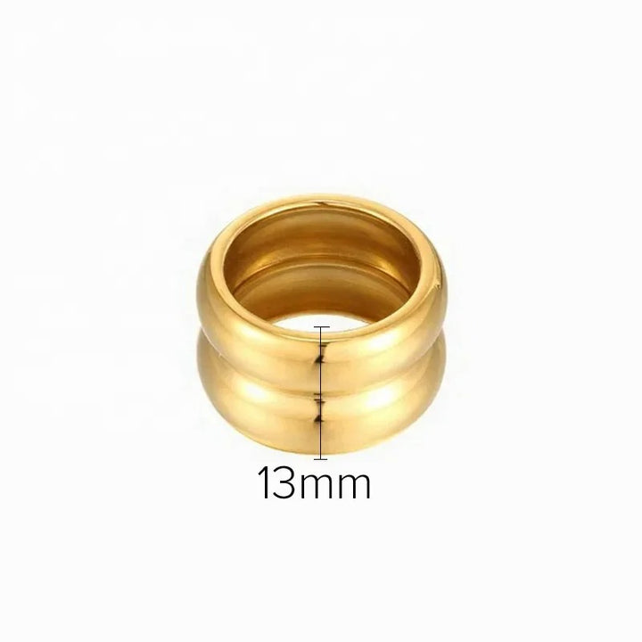 Pauline Laurent® | Bague épaisse double anneau en acier inoxydable