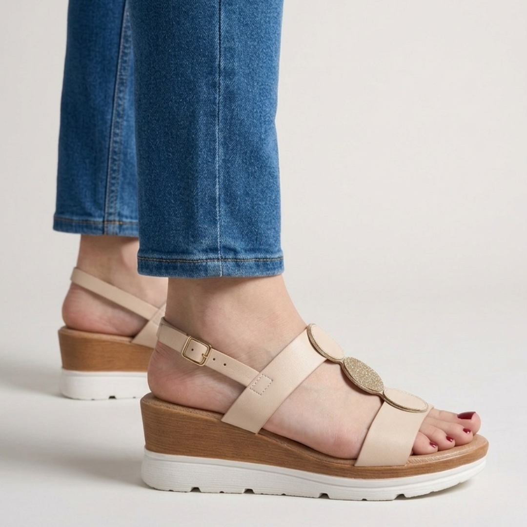 Sandale confortable à talon compensé élégant pour femmes