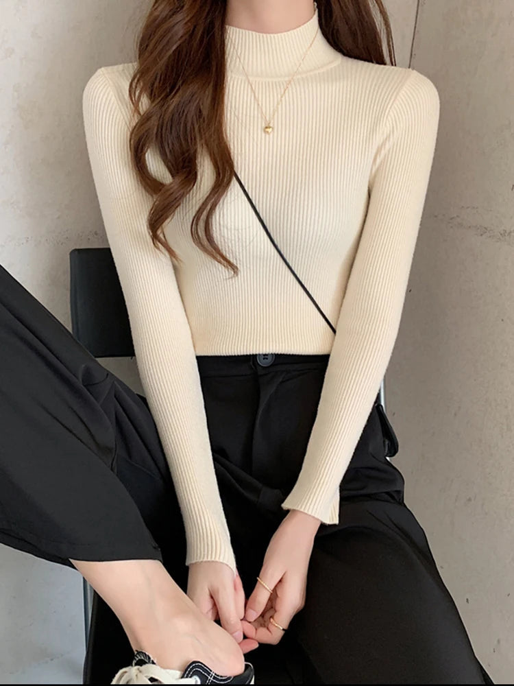 Pull en laine côtelée confortable pour femmes